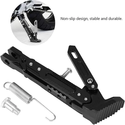 Vista 7 de Soporte para motocicleta, accesorios de motocicleta Modificado CNC Trípode ajustable Kickstand Soporte lateral