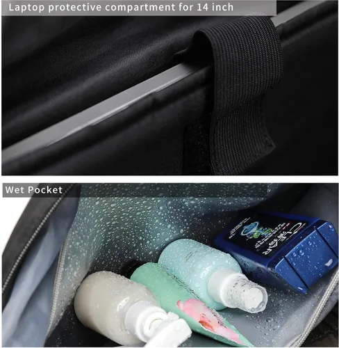 Vista 5 de Bolsa de viaje para gimnasio, bolsa de hombro para fin de semana para mujer