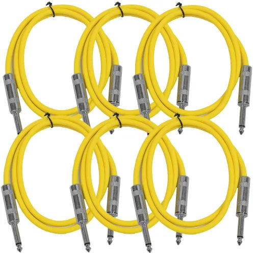 Vista 24 de Seismic Audio Cables de guitarra para altavoces, cables de guitarra TS de ¼ pulgadas, 3 pies, multicolor, paquete de 6 Color múltiple