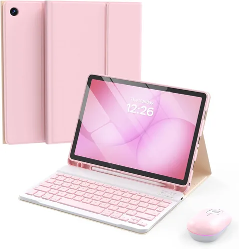 Vista 11 de Funda para Samsung Galaxy Tab A9/A11 Plus con teclado, para A9+ 2023/A11+ 2025 11 pulgadas, funda para tableta con teclado inalámbrico desmontable
