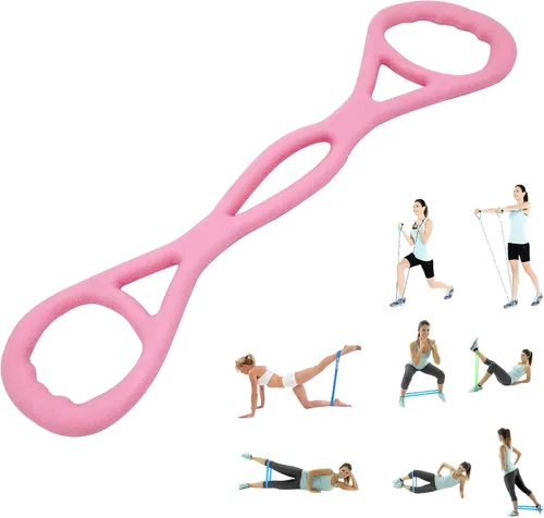Vista 9 de Bandas de resistencia ajustables de 4 anillos para entrenar en casa, bandas de entrenamiento para mujeres y hombres, fitness, yoga, pilates