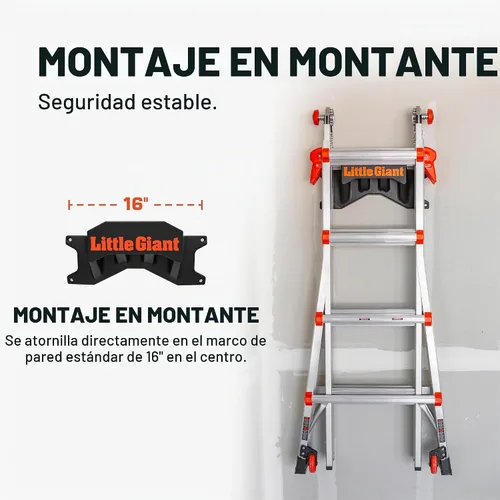 Vista 3 de Little Giant Ladder Systems 15097 Soporte de almacenamiento para escalera, negro/naranja