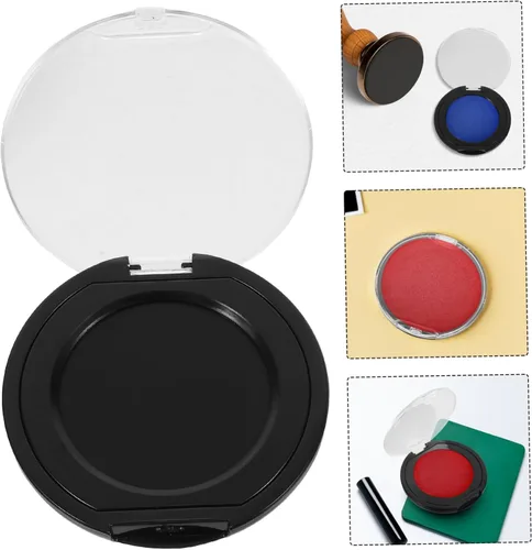 Vista 8 de Uonlytech Almohadilla de tinta de huellas dactilares, sello de huellas dactilares negro para oficina en casa, fórmula de secado rápido