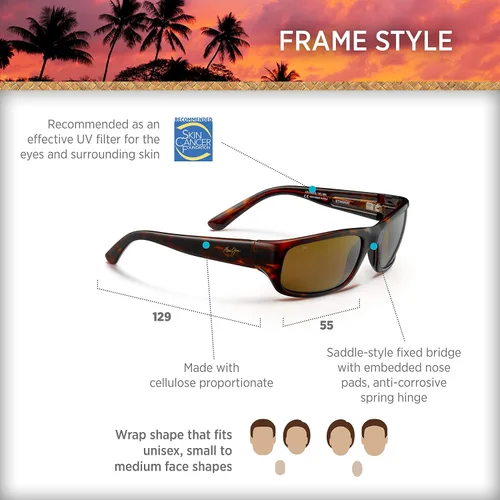 Vista 8 de Maui Jim Gafas de sol polarizadas Stingray para hombre y mujer