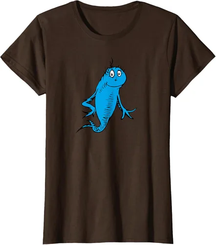 Vista 21 de Dr. Seuss Blue Fish Character - Camiseta con licencia oficial Negro