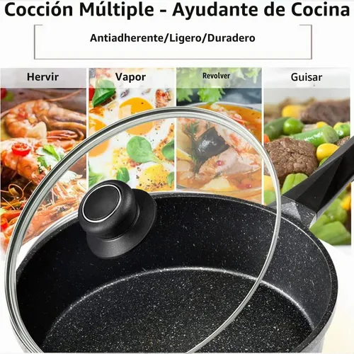Vista 4 de Tapa de sartén de 8 pulgadas, cubierta de vidrio templado para ollas