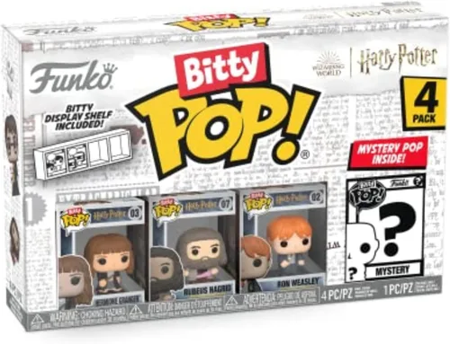 Vista 18 de Funko Bitty POP! HP - Harry en Robe con Bufanda, Pack de 4 - Harry Potter, Draco Malfoy, Dobby y una Mini Figura Misterio Sorpresa - 2.2 Cm