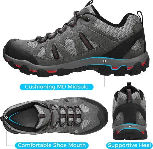 Vista 3 de GOLDEN CAMEL Zapatos de senderismo para hombre, transpirables, antideslizantes, ligeros, para exteriores, para senderismo y caminar