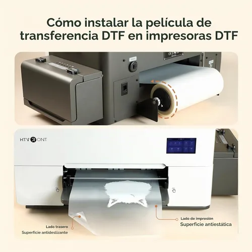 Vista 4 de HTVRONT Rollo de película de transferencia DTF 13 "x 328 pies, película DTF