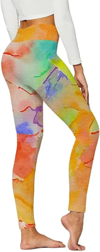 Vista 2 de Leggings de cintura alta para mujer, multicolor, teñido anudado, moldeador, mallas moldeadoras de cuerpo, mallas de compresión firme para yoga