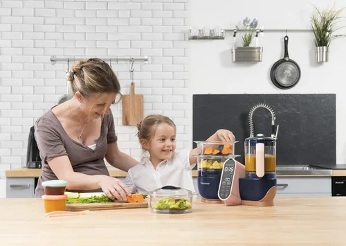 Vista 3 de Babymoov Paquete de almacenamiento y fabricante de alimentos para bebés - Duo Meal Station XL 6 en 1 licuadora de vapor + 6 tarros de vidrio