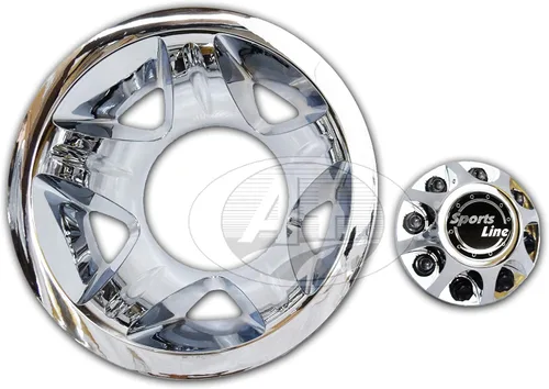 Vista 5 de Juego de simulador de rueda cromada ABS de 17 "para Chevy GMC Silverado 3500 2008 ~ 2010