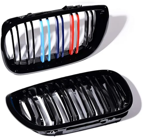 Vista 14 de Izquierda Derecha Rejillas frontales de capó de fibra de carbono compatibles con BMW E46 325Ci 330Ci Coupé Convertible 2003-2006