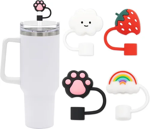 Vista 7 de Stanley Cup - Cubierta de popote para copa Stanley, 4 unidades, compatible con vasos Stanley de 30 y 40 onzas, accesorios de tazas Stanley