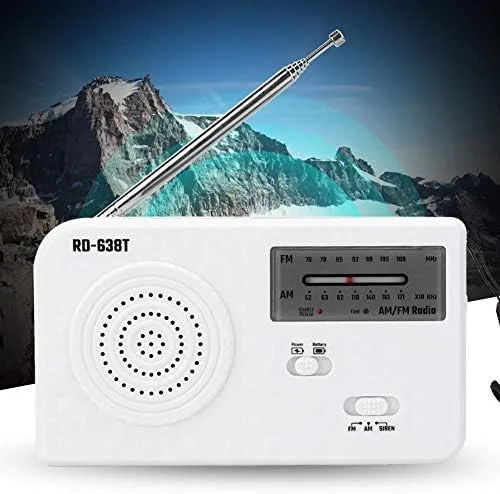 Vista 2 de Radio FM solar portátil, linterna LED de emergencia multifuncional de 3 vías, radio FM/AM y cargador de teléfono celular, perfecto para exteriores