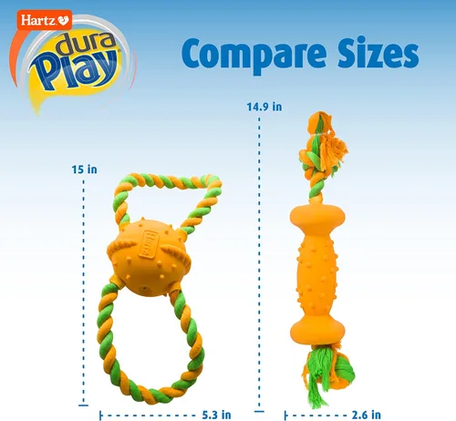 Vista 2 de Hartz DuraPlay - Juguetes para perros, perfumados con aroma de tocino