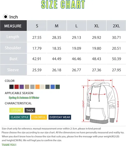 Vista 7 de Lulucleaf Sudadera con capucha para hombre, diseño de bloques de color, casual, de vellón, manga larga, con capucha