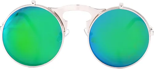 Vista 4 de COASION Gafas de sol redondas vintage para hombres y mujeres, jóvenes, círculo, steampunk, disfraz