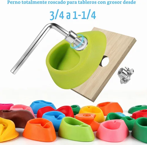 Vista 6 de 20 piezas de pared de escalada en roca para niños, soportes de escalada de pared de roca, juegos de agarre de pared de escalada para adultos con 20