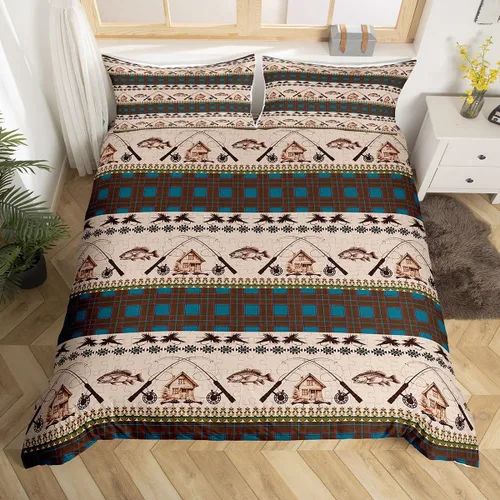 Vista 40 de Juego de funda de edredón de oso para niños, juego de ropa de cama de animales salvajes para niños, naturaleza, vida silvestre, oso, pájaro, juego