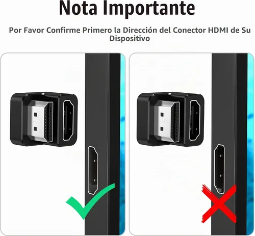 Vista 5 de AGVEE 1 paquete de adaptador HDMI macho a HDMI hembra en forma de U, 8K
