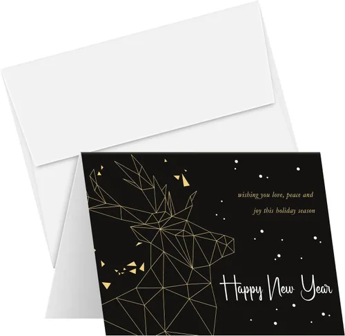 Vista 2 de 2026 Tarjetas de feliz año nuevo – Deseándote amor, paz y alegría – Invitaciones de Navidad, agradecimientos, anuncios, regalos y presentes – 25 por