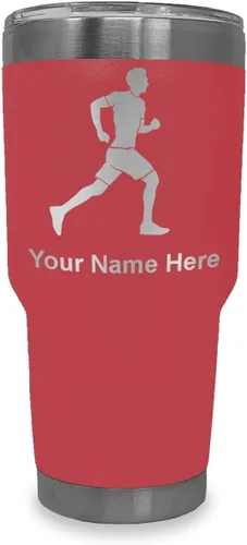 Vista 20 de LaserGram Personalized 20oz Tumbler, Running Man (Black)