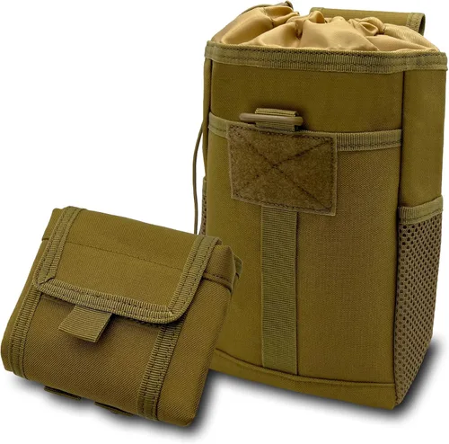 Vista 9 de Molle Bolsa de volcado, Bolsa de carga plegable con cordón, Bolsa de munición para cinturón de utilidad militar