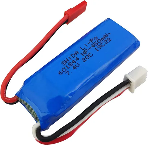 Vista 4 de sea jump 3 unids 7.4V 450mAh batería de litio con 1to3 convertidor de carga para wltoys K969 K979 K989 K999 P929 P939 284131 alta velocidad control