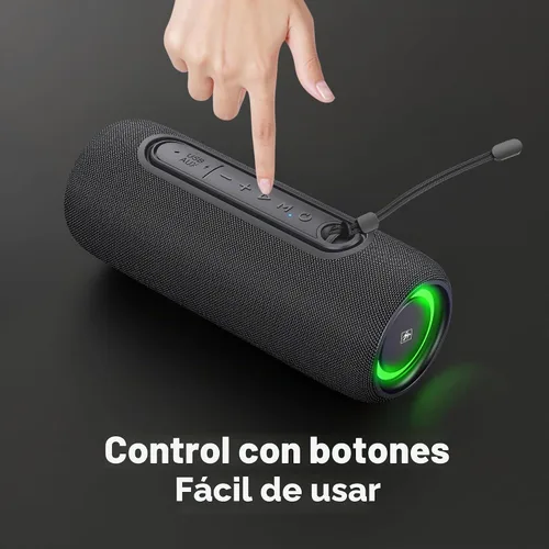 Vista 8 de Fisher Altavoces Bluetooth portátiles IPX5 impermeable altavoz, 14 W de potencia máxima estéreo Bluetooth altavoz, luces RGB, TWS, BT 5.3, micrófono