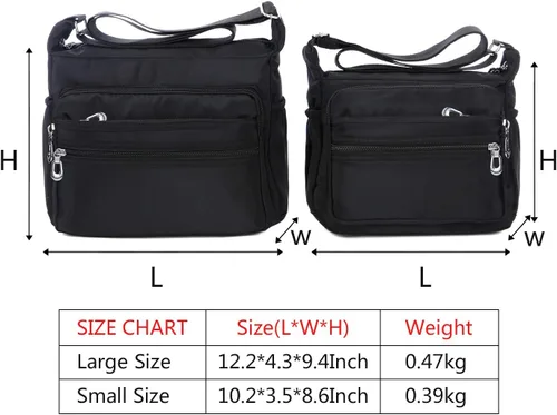 Vista 3 de Bandolera para mujer, impermeable, bolsa de hombro, bolsa de mensajero, casual, bolso de nylon, bolso de mano