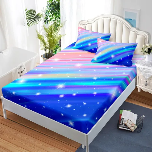 Vista 21 de Nttopship Sábanas y fundas de almohada florales bohemias, sábana bajera ajustable de microfibra suave, bolsillos profundos, decoración