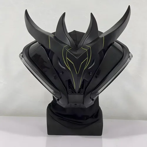 Vista 3 de Máscara LED Cyberpunk, casco futurista para cosplay, ciencia ficción
