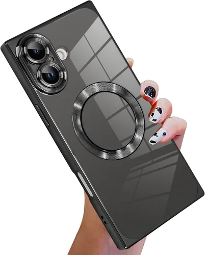 Vista 54 de KANGHAR Funda diseñada para iPhone 12 Pro Magnética Transparente con Protector de Lente de Cámara [Compatible con MagSafe] Diseño de Placado