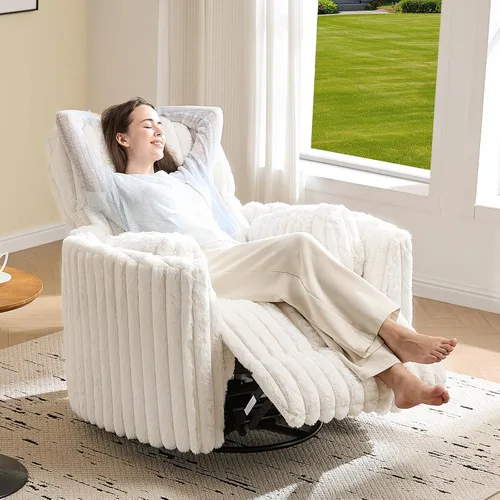 Vista 12 de Jocisland Silla mecedora eléctrica para cuarto de bebé, reclinable Gris claro