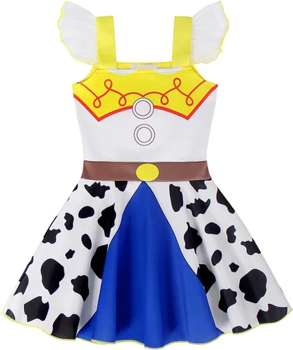 Vista 4 de Disfraz de Halloween para niñas, disfraz de vaquera, cumpleaños, princesa, regalo de Navidad
