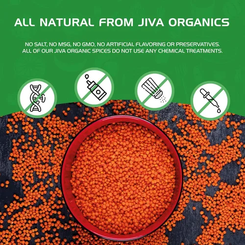 Vista 8 de Jiva Organics Masoor Dal - Bolsa grande de lentejas rojas orgánicas divididas de 4 libras, sin OMG, veganas, no irradiadas