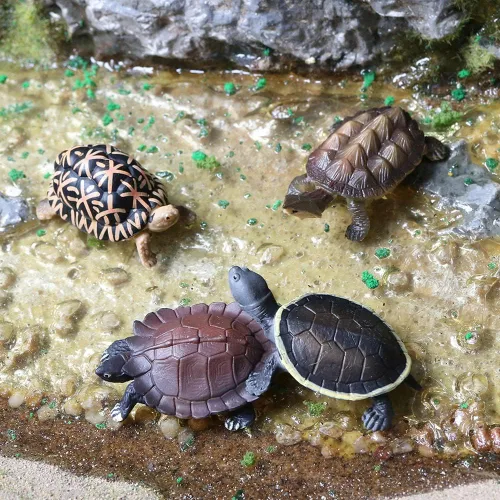 Vista 6 de Volnau Mini figuras de tortugas marinas, 14 piezas, figuras de animales para jardín de infantes, niños, criatura marina del océano, paquete