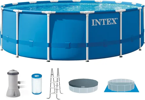 Vista 13 de INTEX 28201EH Juego de piscina sobre el suelo con marco de metal: 10 pies x 30 pulgadas - Incluye bomba de filtro de cartucho de 330 GPH