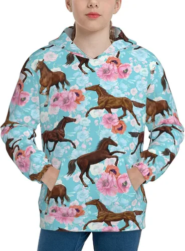 Vista 3 de Divertida sudadera con capucha para niñas y niños, sudadera con capucha suave con bolsillos