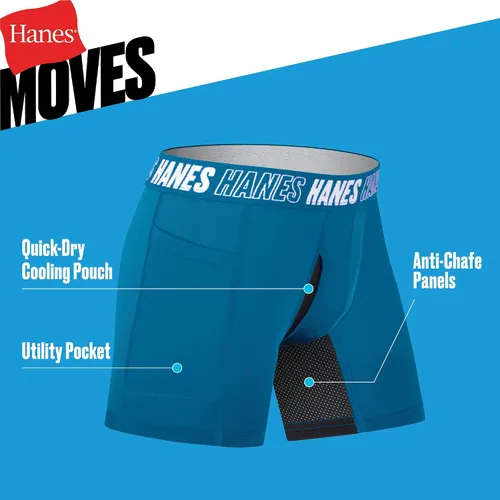 Vista 3 de Hanes boys Moves Underwear, Anti-chafe Boxer Briefs for Boys, 6-pack