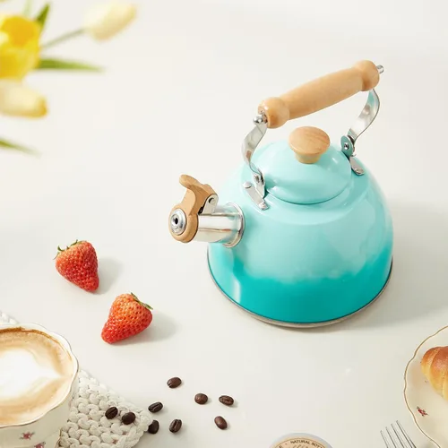 Vista 53 de ROCKURWOK - Tetera de estufa, tetera con mango ergonómico de tacto frío, tetera de acero inoxidable de grado alimenticio, tetera de estufa, tetera