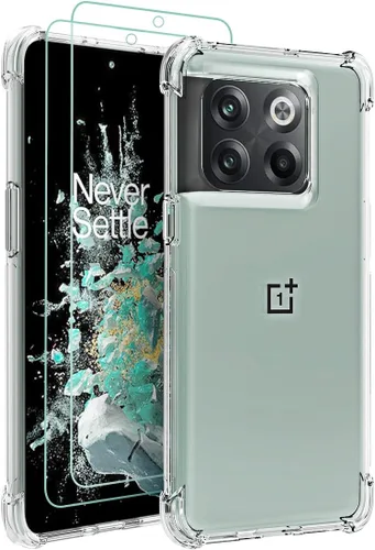Vista 8 de Osophter Funda para OnePlus 10T – Transparente Niña Mujer Flor Floral con Protector de Pantalla con Esquinas Reforzadas TPU Flexible Funda