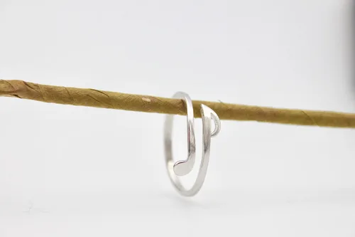 Vista 5 de Anillos abiertos ajustables simples para mujer, chapados en plata, Plata