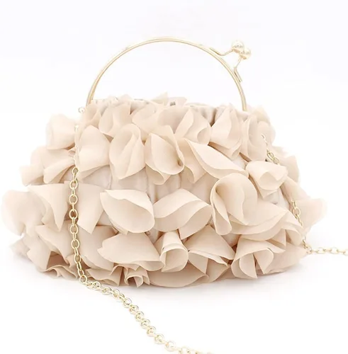 Vista 4 de DJBM Bolsos de mano florales para mujer, bolsa de noche de satén para fiesta, graduación, bolso de novia