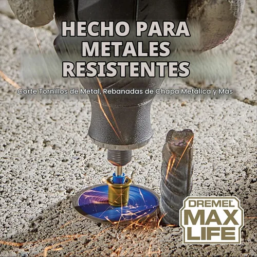 Vista 5 de Dremel Max Life EZ506HP Rueda de Corte de Metal Premium de Alto Rendimiento de 1-12" (38.1mm), Azul