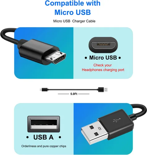 Vista 2 de Cable de carga USB de 5 pies compatible con altavoz GPS Bushnell Wingman, Bushnell Neo Ghost, Phantom, Treblab FX100 HD7 X5 XR700 XR500 N8 XR100 XGO
