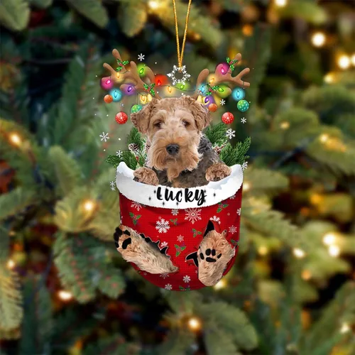 Vista 46 de Adorno de Navidad personalizado para perro Airedale Terrier en bolsillo de nieve, adorno para árbol de Navidad, idea de regalo para amantes