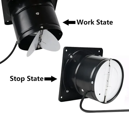 Vista 2 de Ventilador de escape con enchufe, extractor de 8 pulgadas 735CFM a través de la pared con motor de cobre puro ligero, ventilador de ventilación