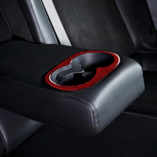 Vista 6 de Para Dodoge Challenger 2015 2016 2017 2018 2019 2020 2021 2022 2023 Accesorios Car Cup Holder Decor Calcomanías Calcomanías de fibra de carbono